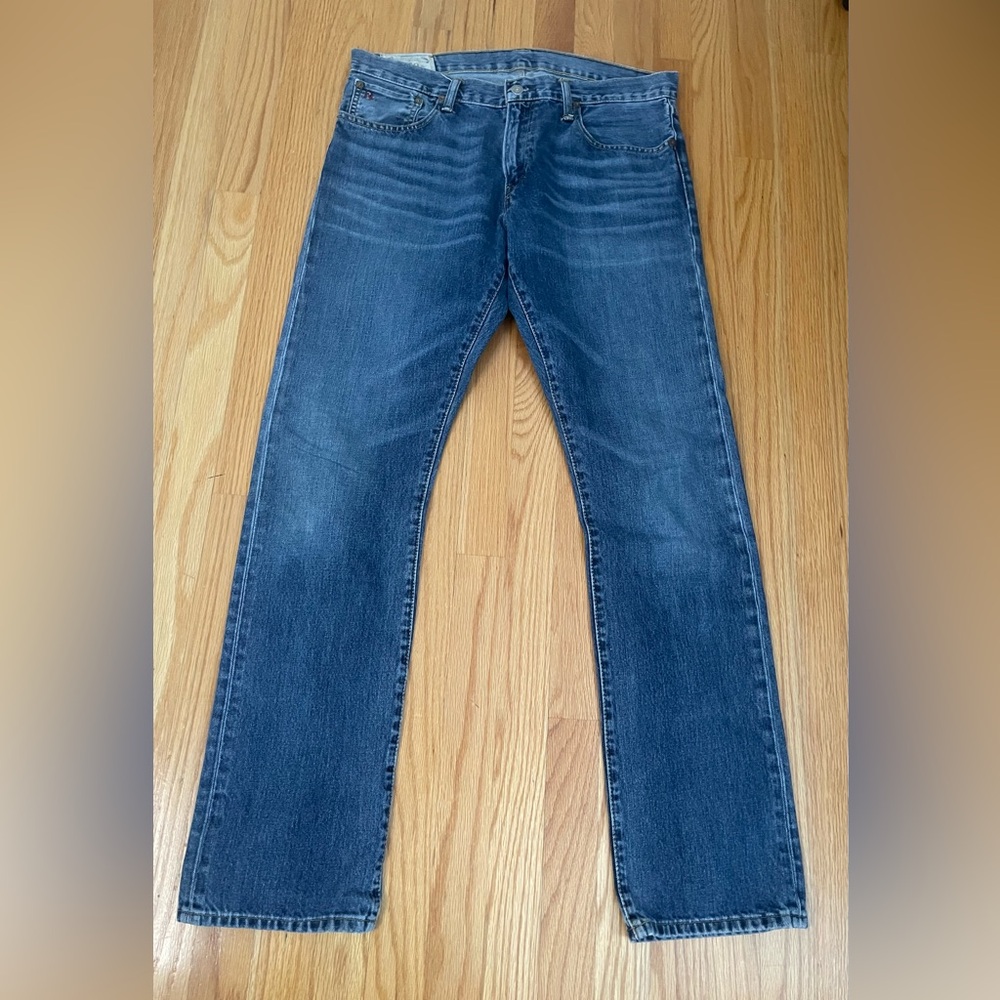 Polo Ralph Lauren Vintage Dungarees Men's Blue Straight Jeans Size 34/34